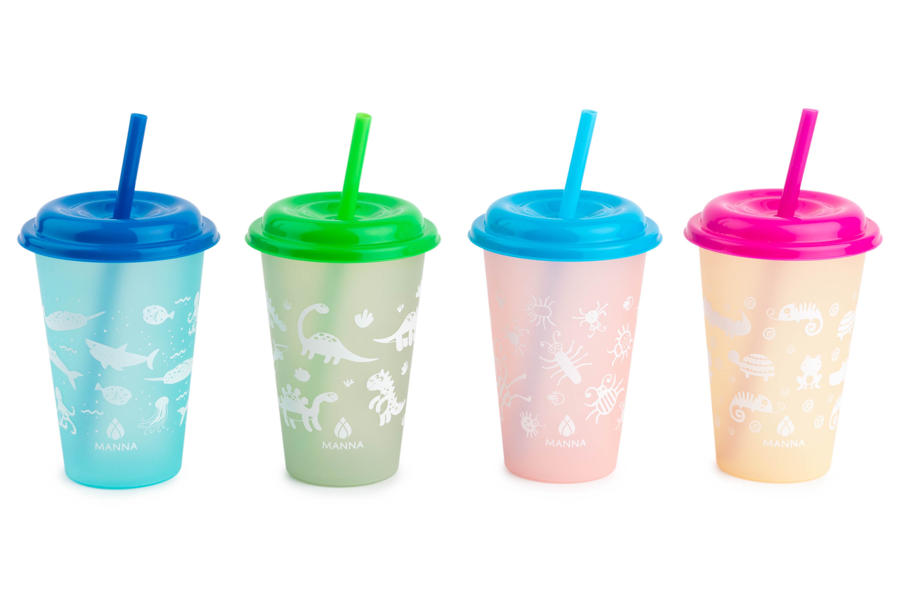 4-Piece Kid's Animals Color-Changing Cup Set