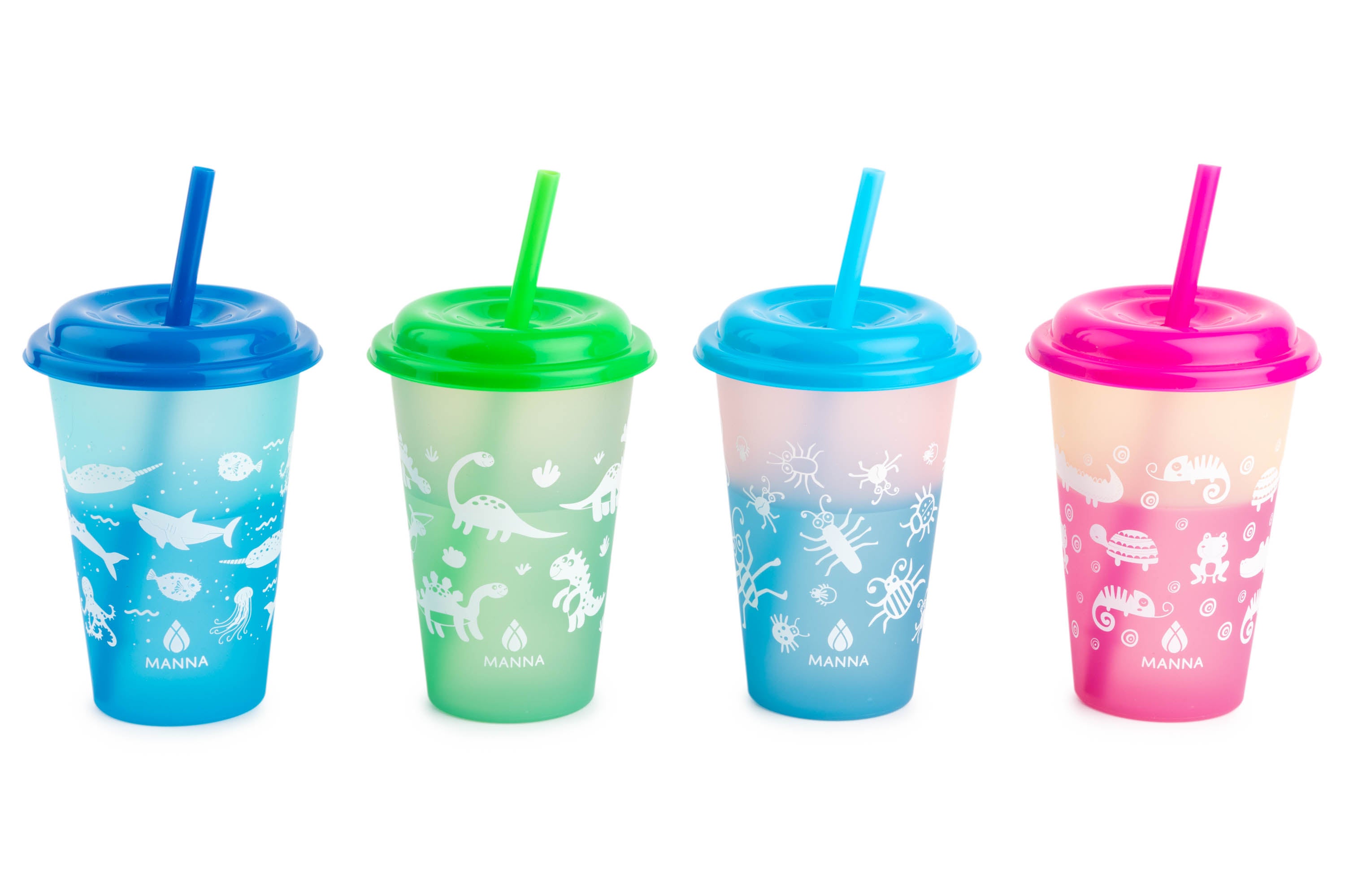 4-Piece Kid's Animals Color-Changing Cup Set