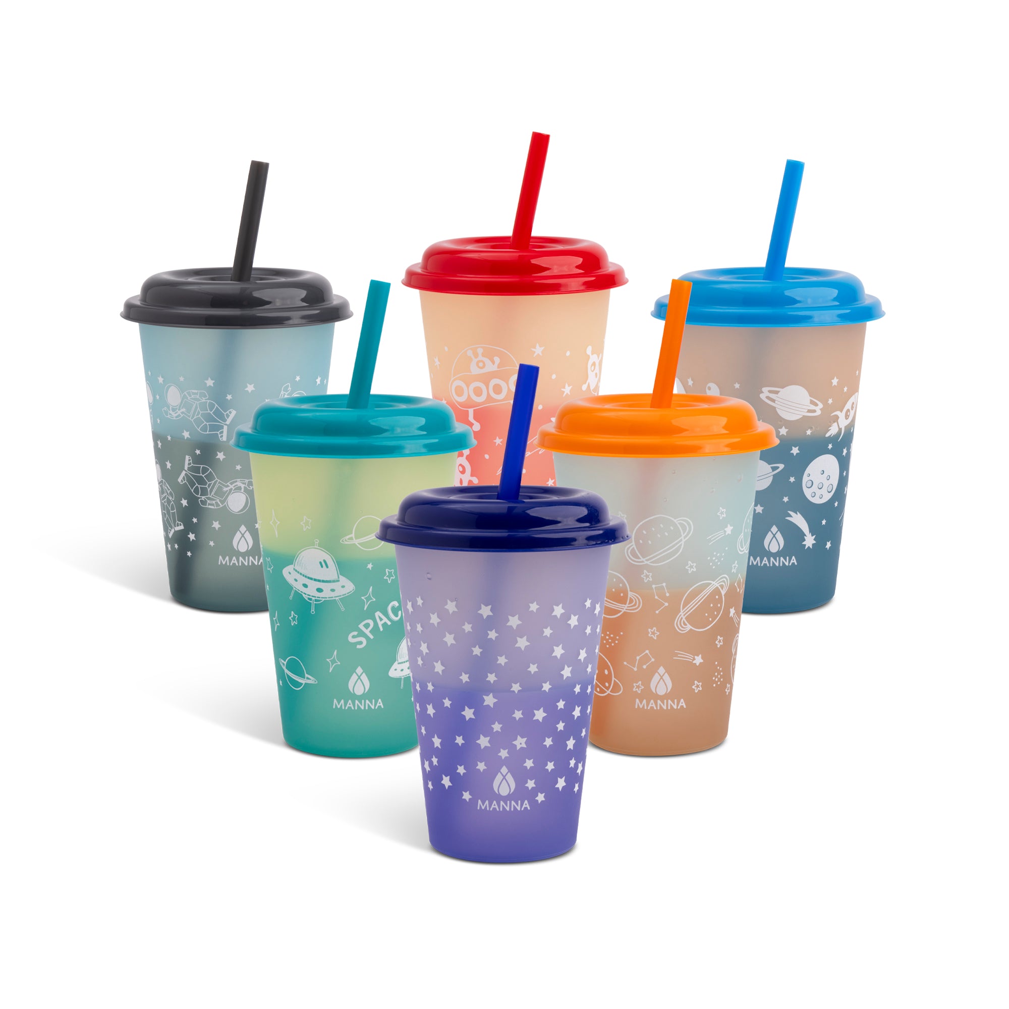 6-Piece Kid's Space Color-Changing Cup Set