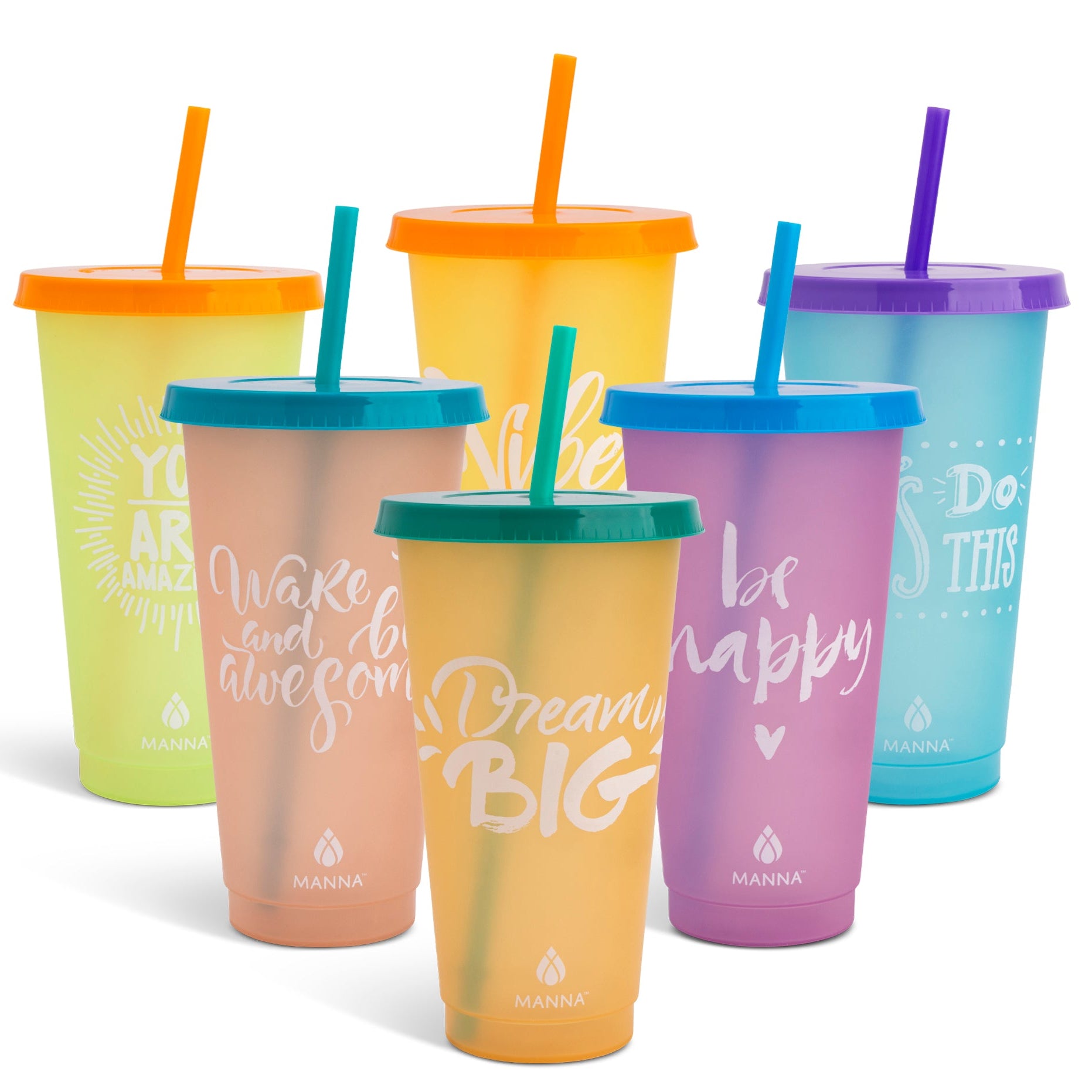 6 tumblers 6-Piece Motivation Color-Changing Cup Set