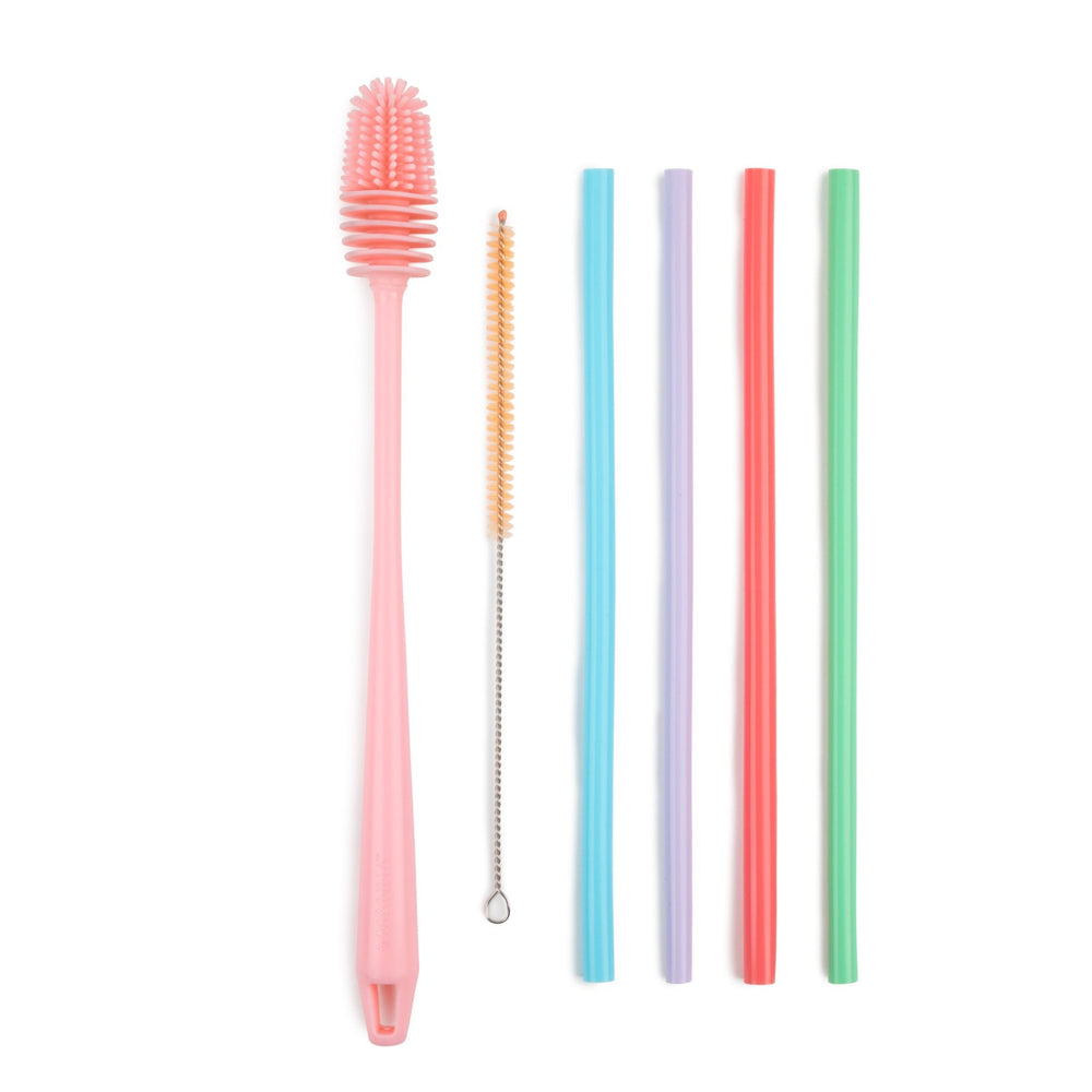 6-Piece Silicone Straw and Bottle Cleaner Set