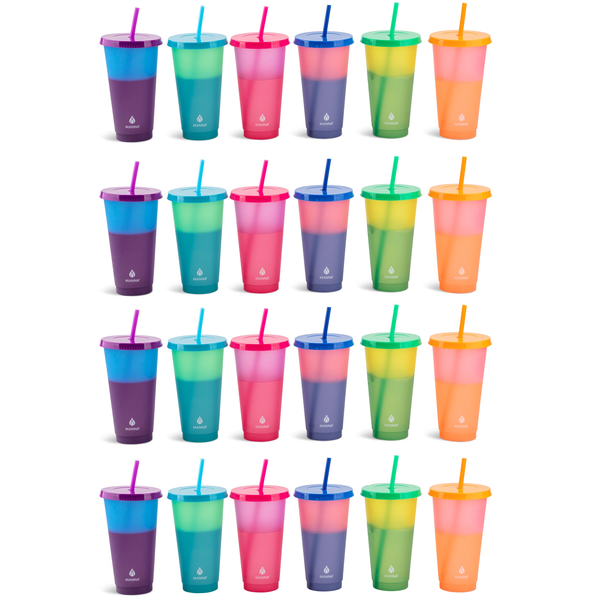 24-Piece Rainbow Color-Changing Cups