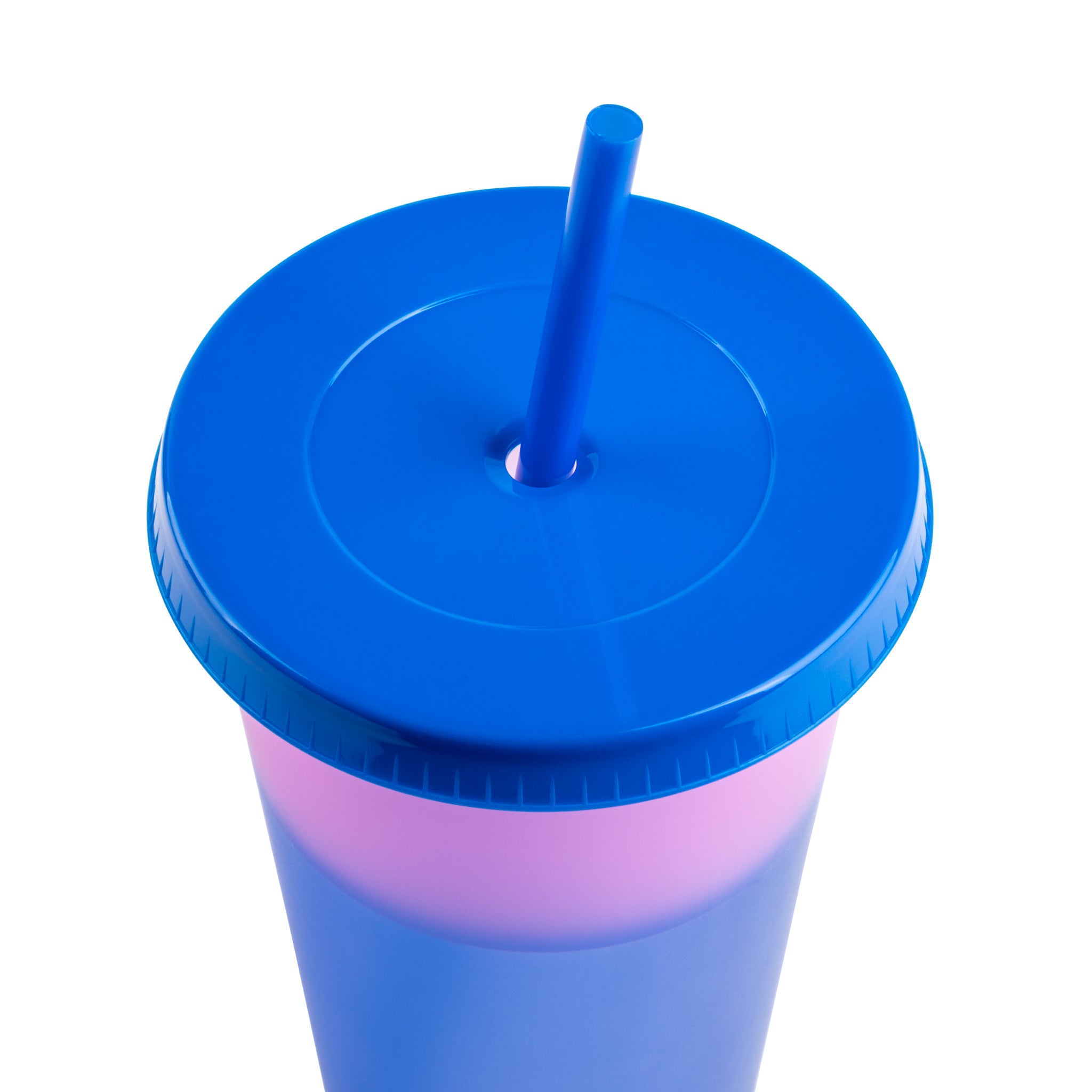  OneNY Color Changing Frosted Glass Cups with Lids And