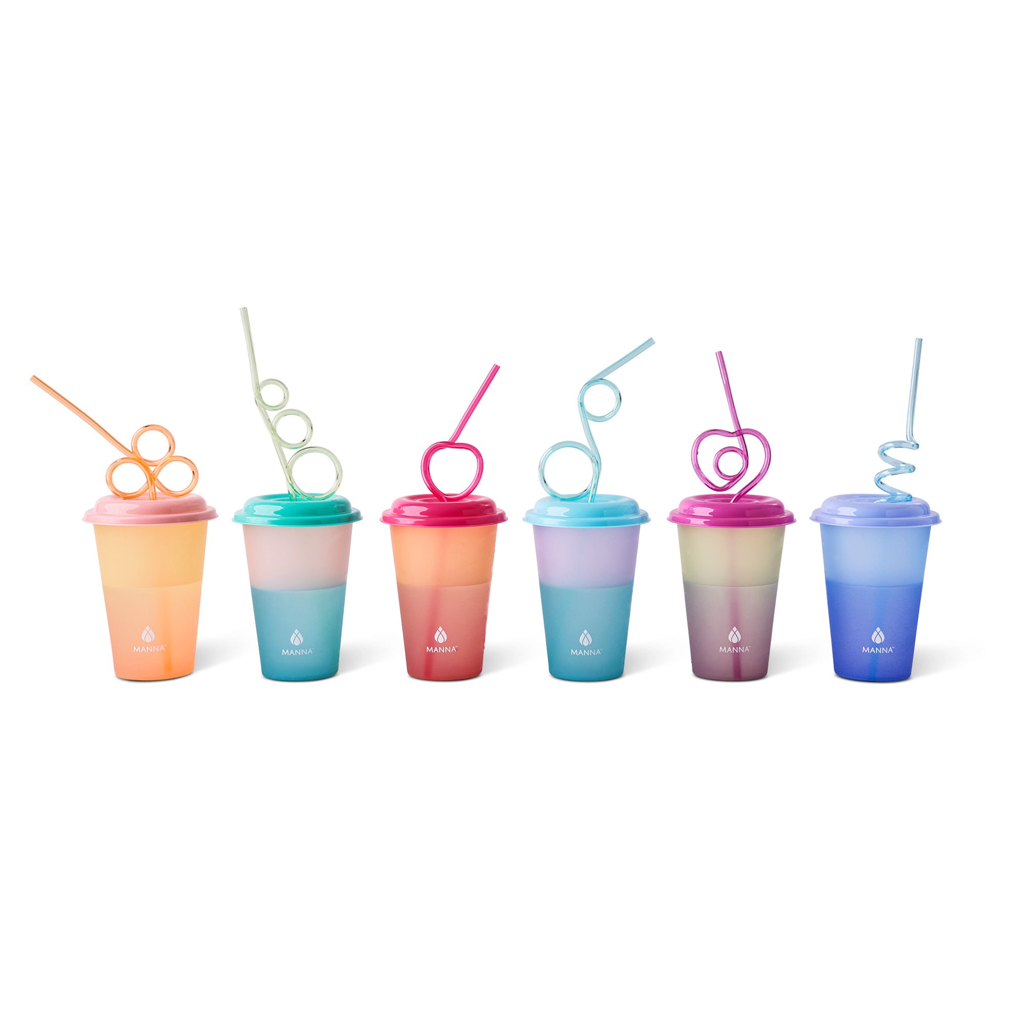 6-Piece Kid's Crazy Straws Color-Changing Cup Set