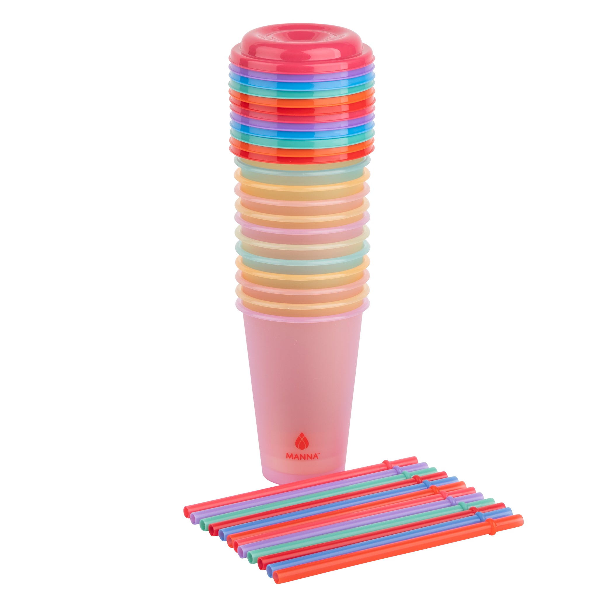 24-Piece Bright Color-Changing Cup Set – Manna Hydration