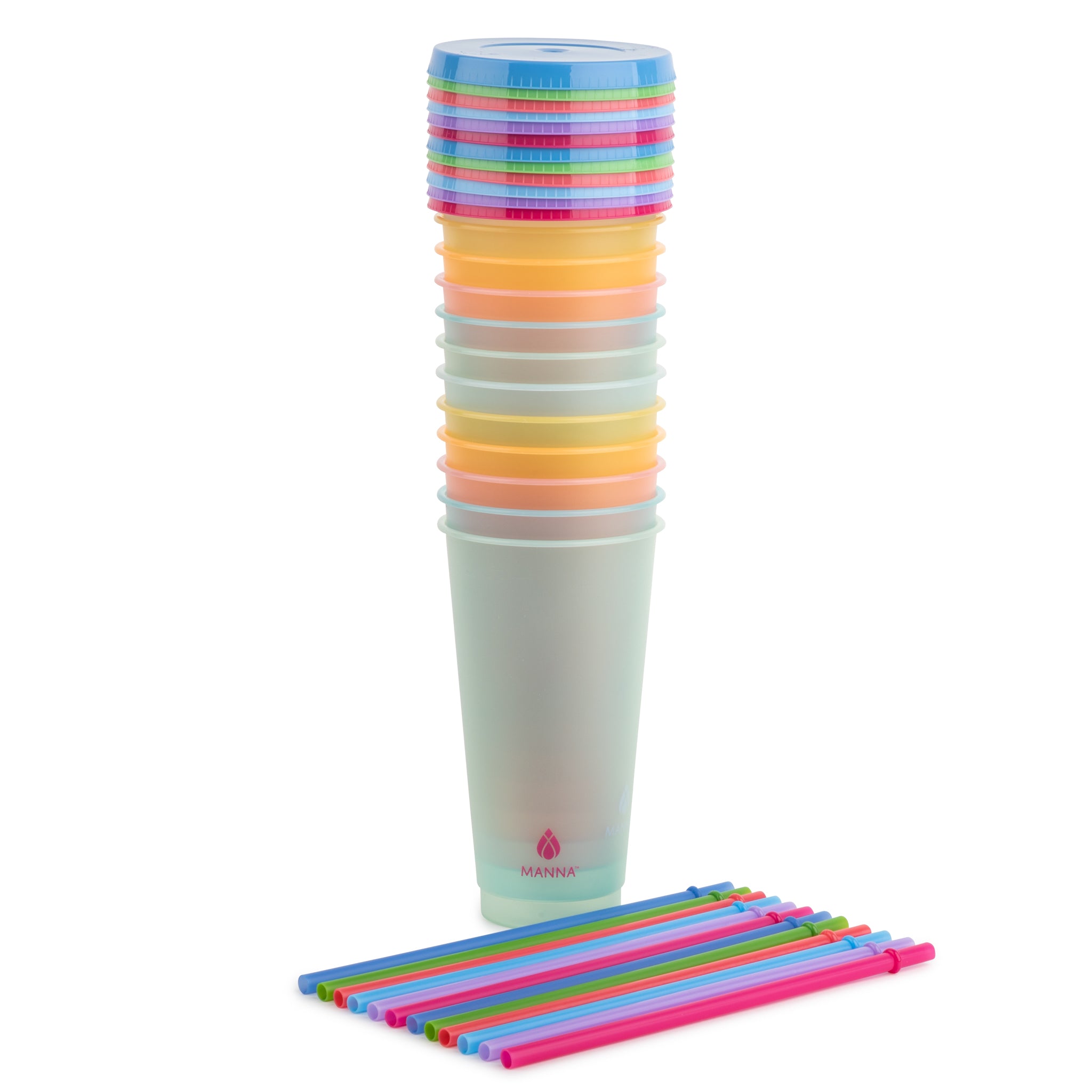 24-Piece Summer Color-Changing Cup Set – Manna Hydration