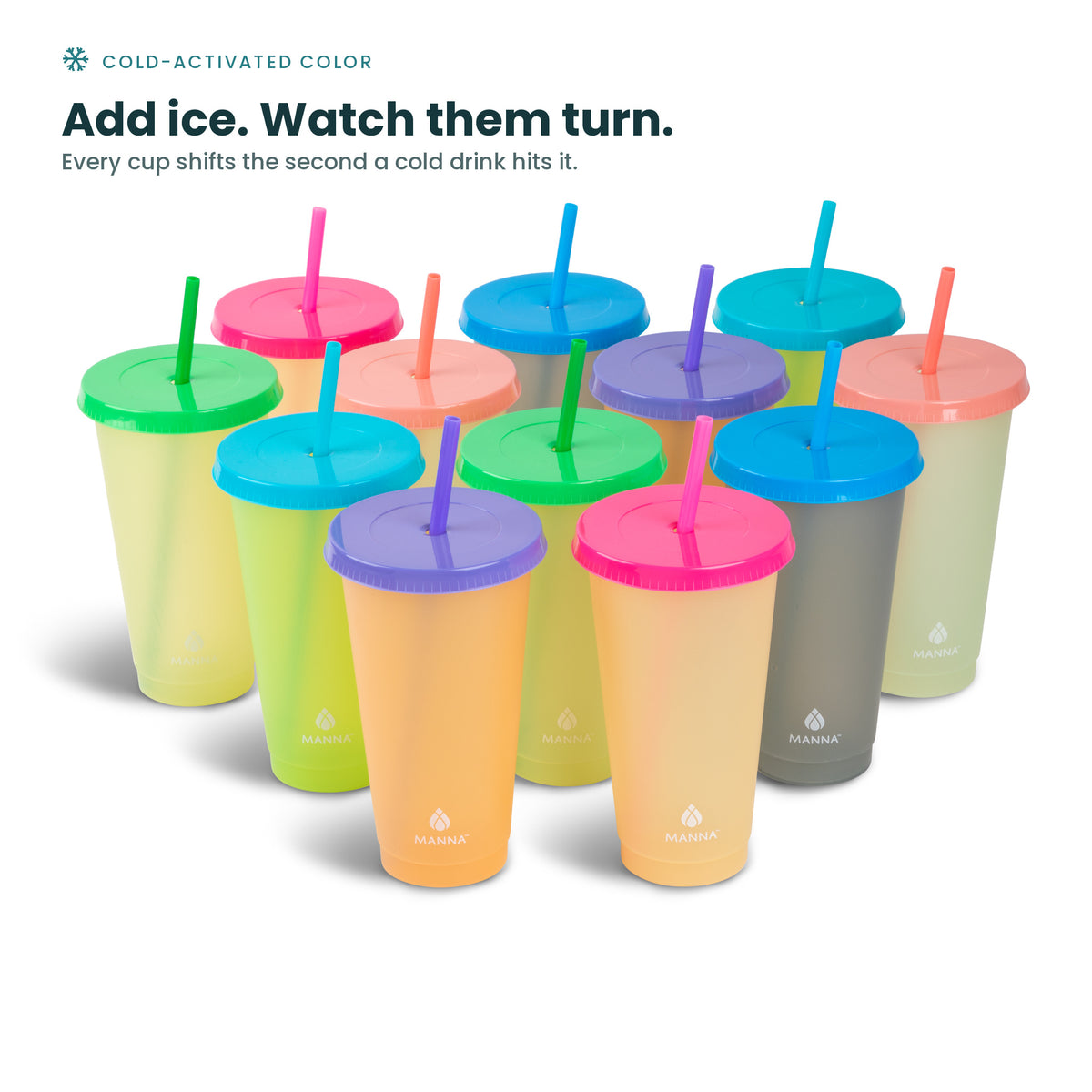 24-Piece Rainbow Color-Changing Cups