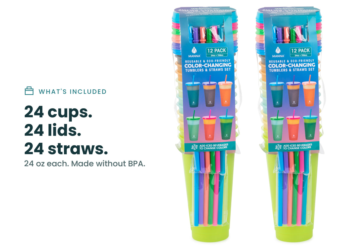 24-Piece Rainbow Color-Changing Cups