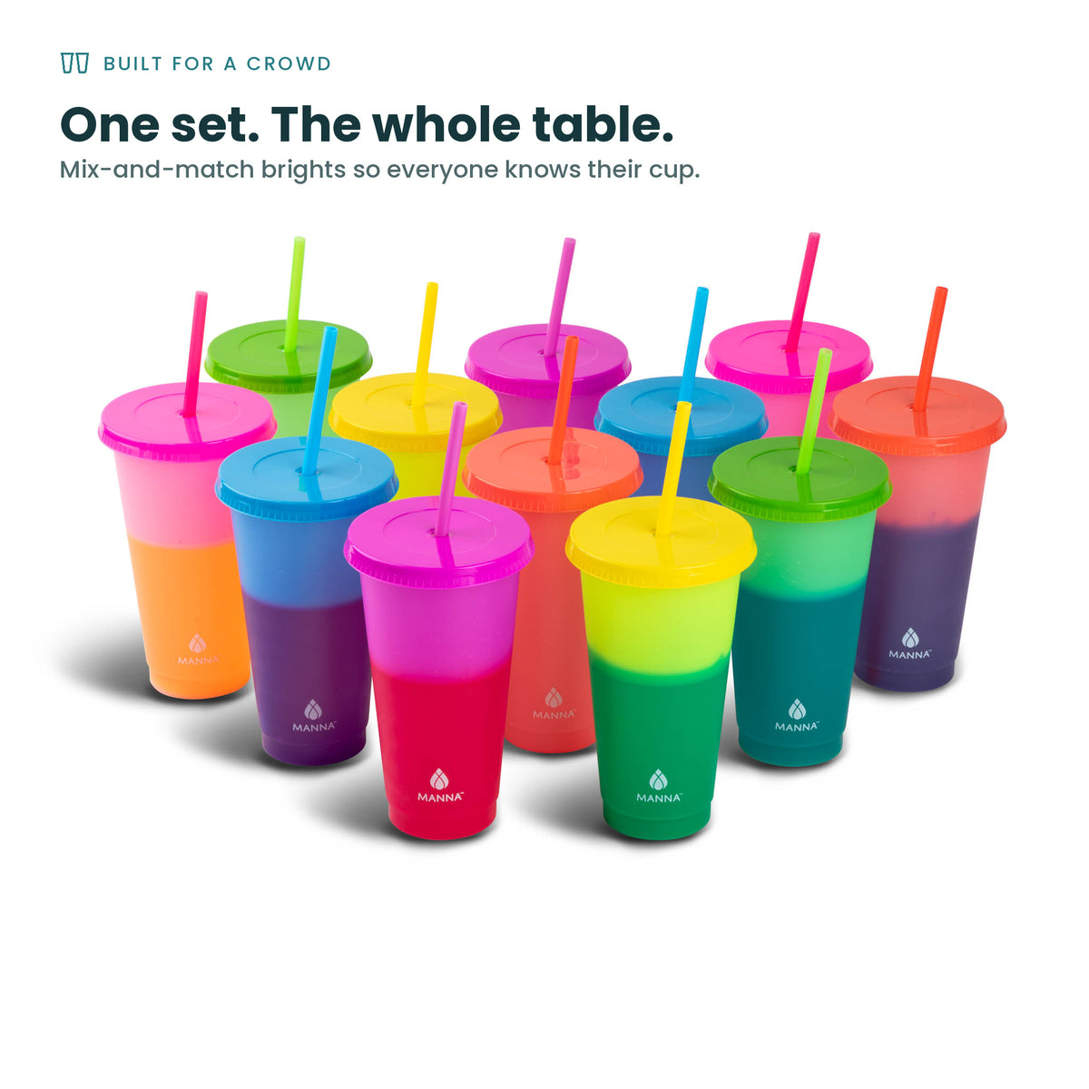 24-Piece Rainbow Color-Changing Cups