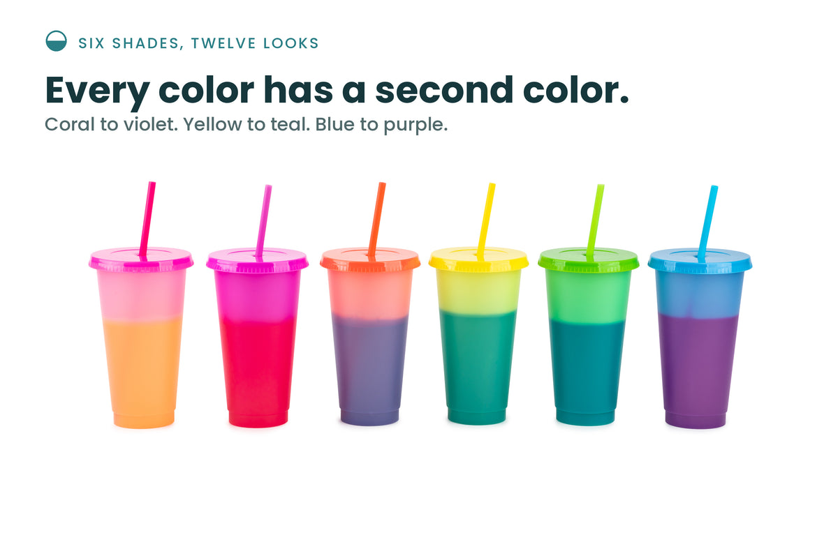 24-Piece Rainbow Color-Changing Cups
