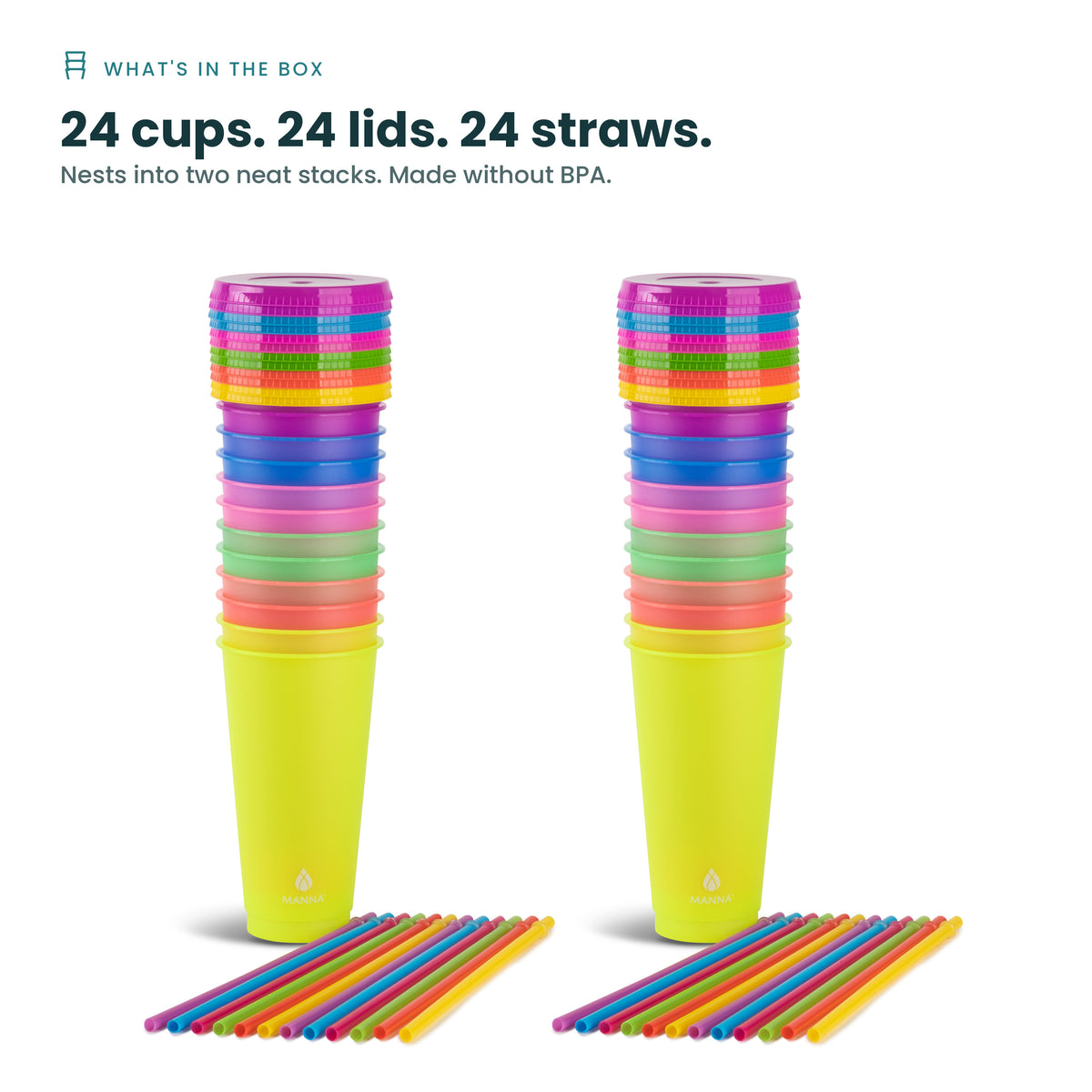 24-Piece Rainbow Color-Changing Cups