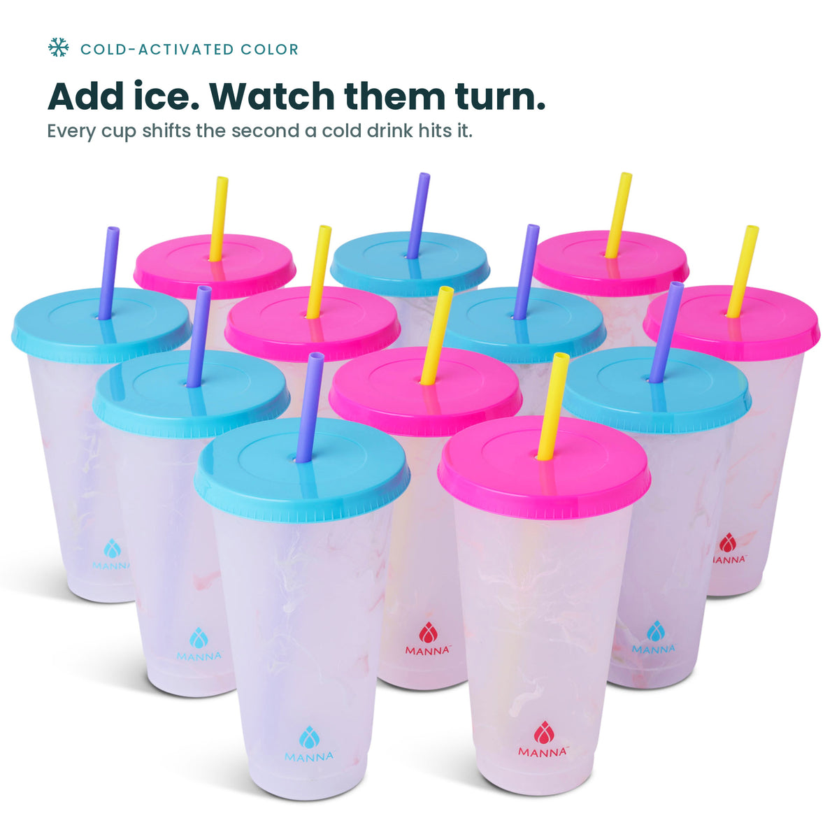 24-Piece Rainbow Color-Changing Cups