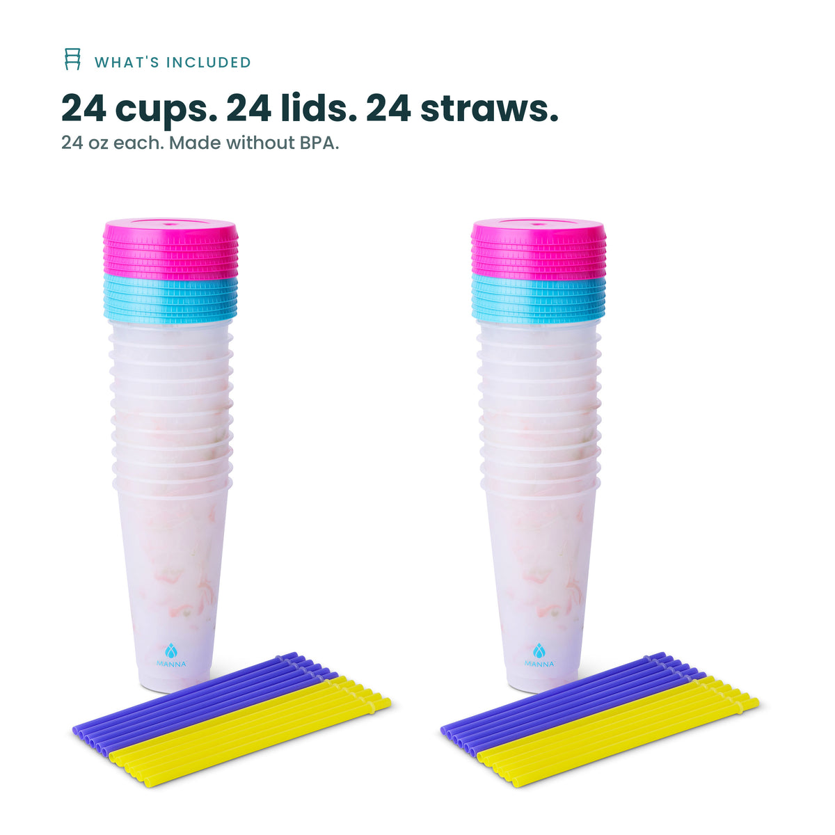 24-Piece Marble Color-Changing Cup Set
