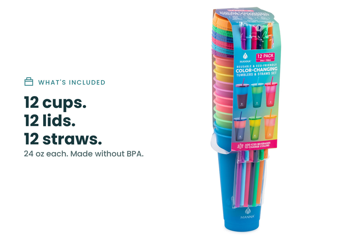 24-Piece Rainbow Color-Changing Cups