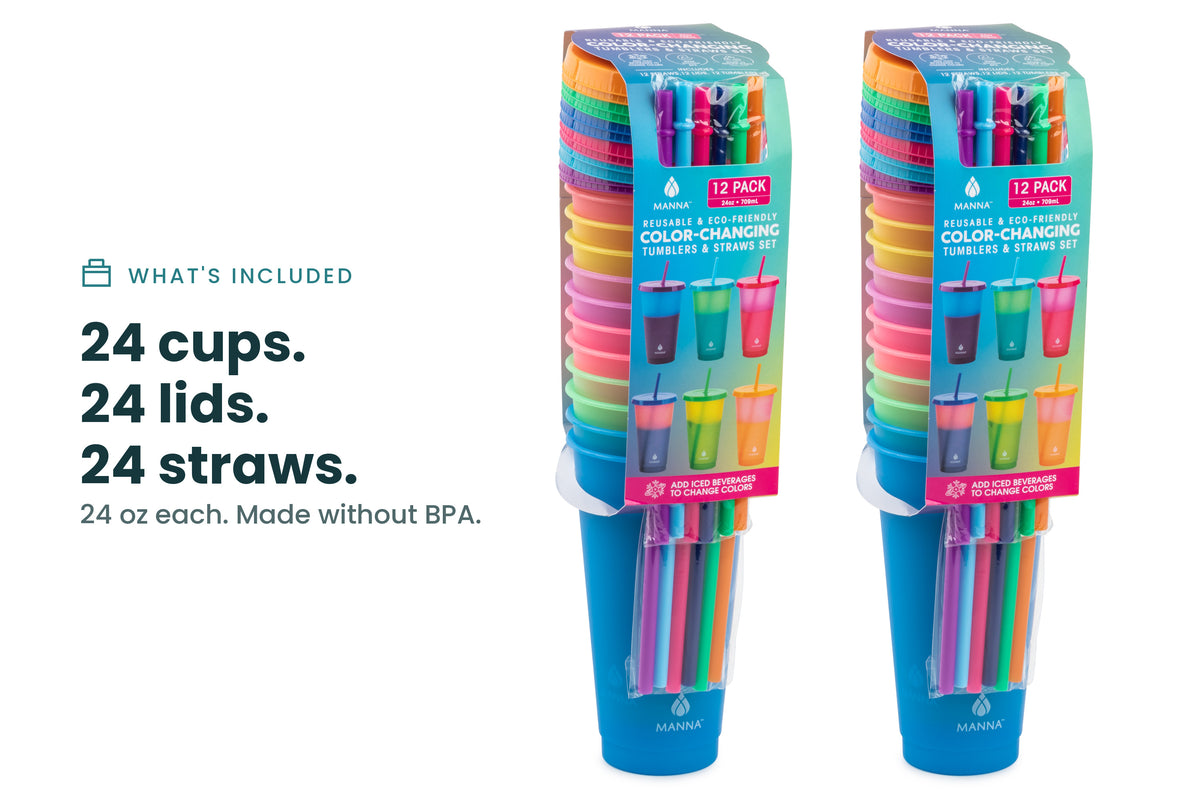 24-Piece Rainbow Color-Changing Cups