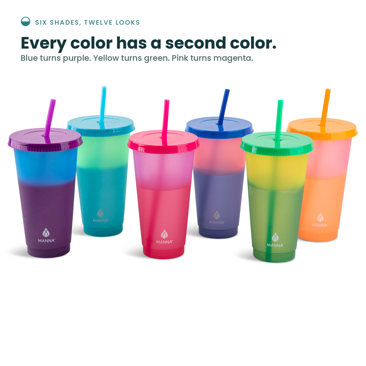 24-Piece Rainbow Color-Changing Cups