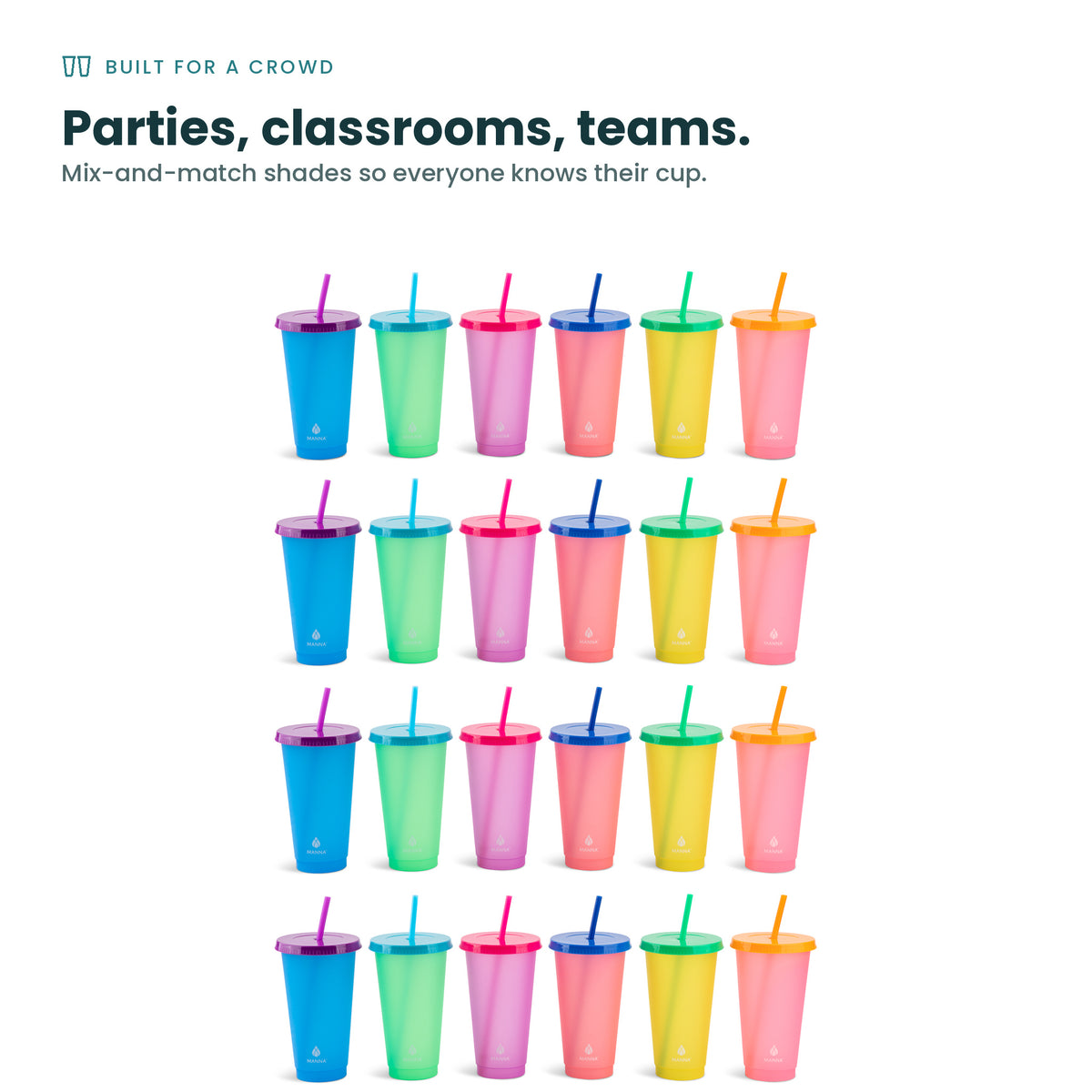 24-Piece Rainbow Color-Changing Cups