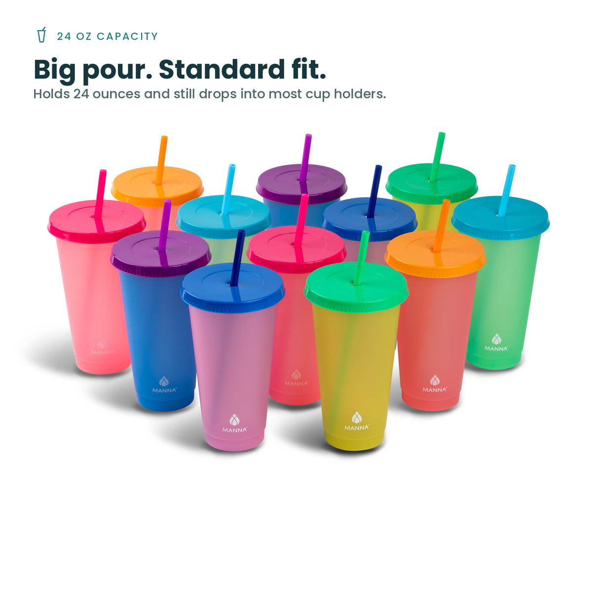 24-Piece Rainbow Color-Changing Cups
