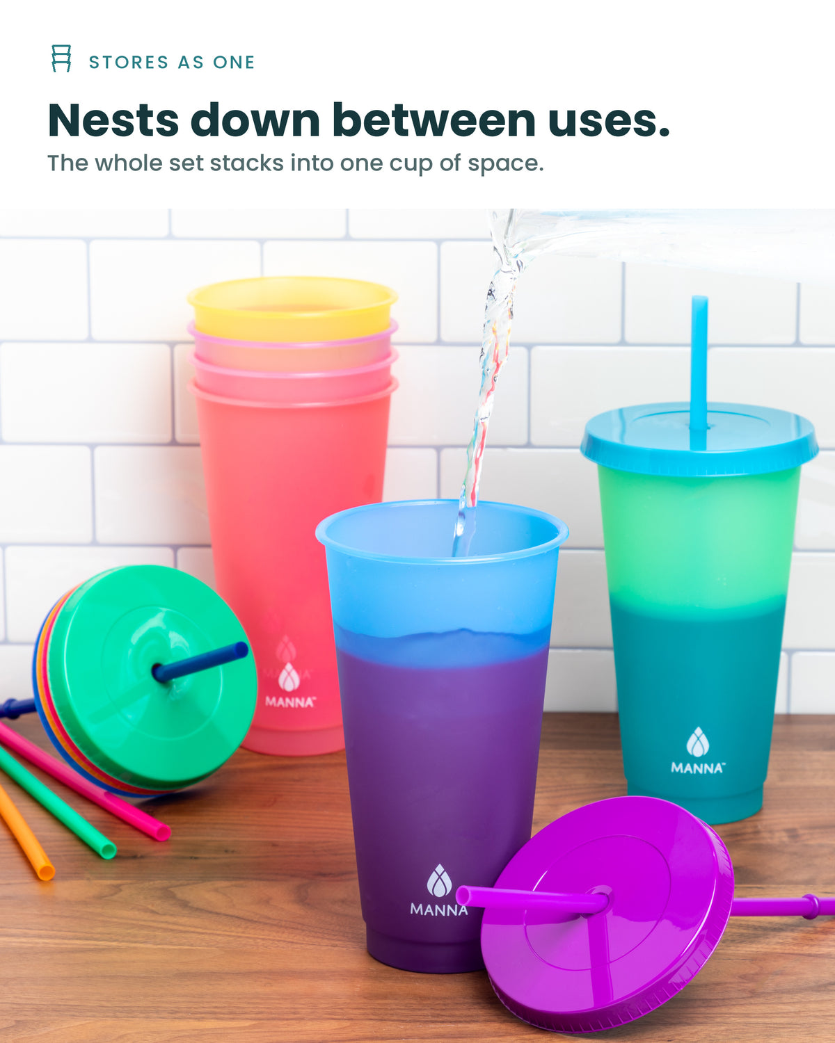 24-Piece Rainbow Color-Changing Cups