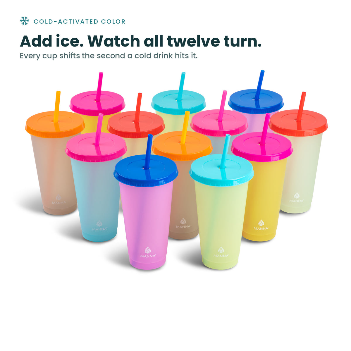 24-Piece Pastel Color-Changing Cup Set