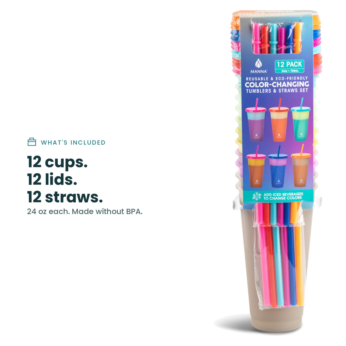24-Piece Pastel Color-Changing Cup Set