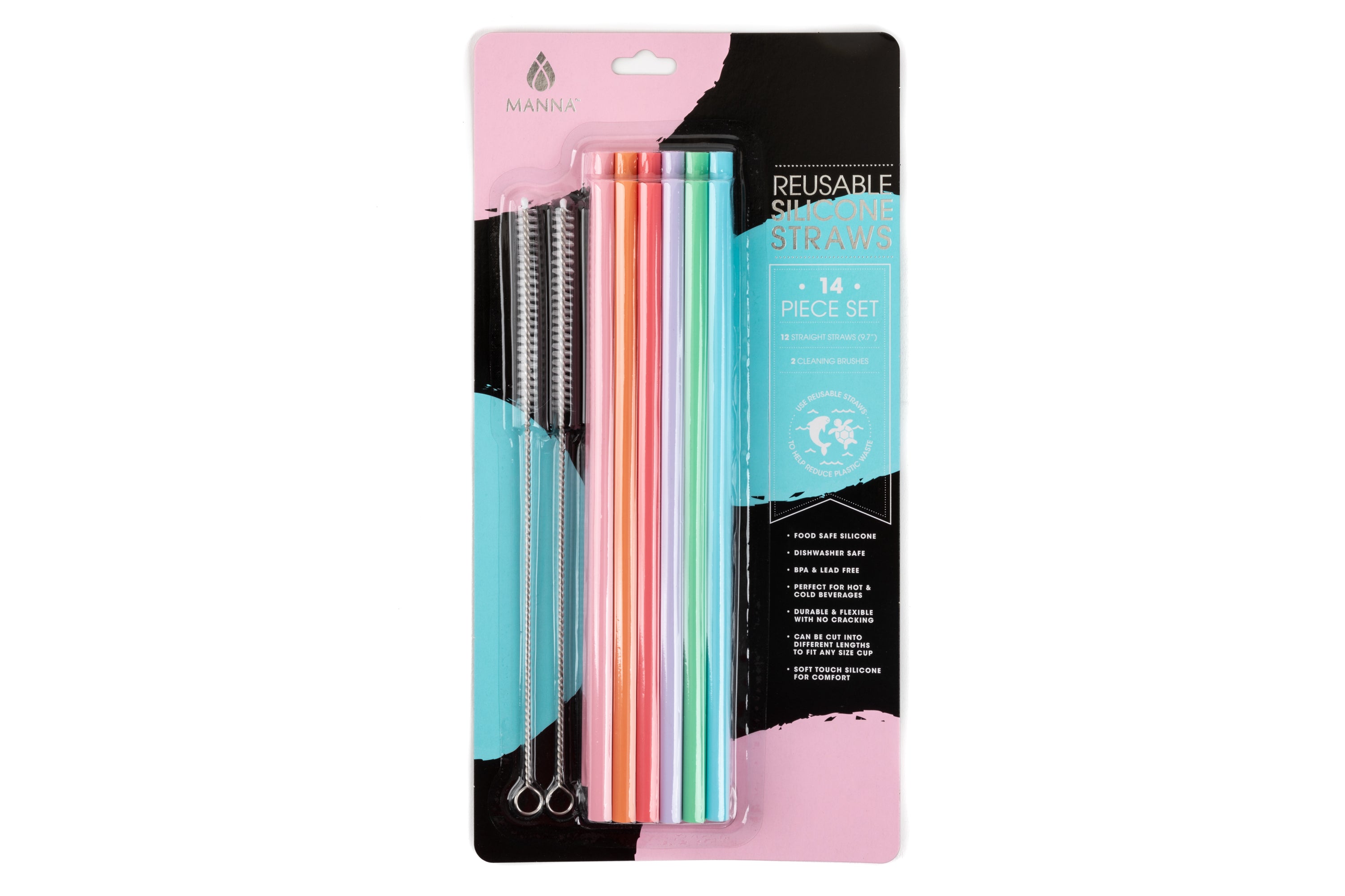 Reusable Silicone Straws, Multi-Size