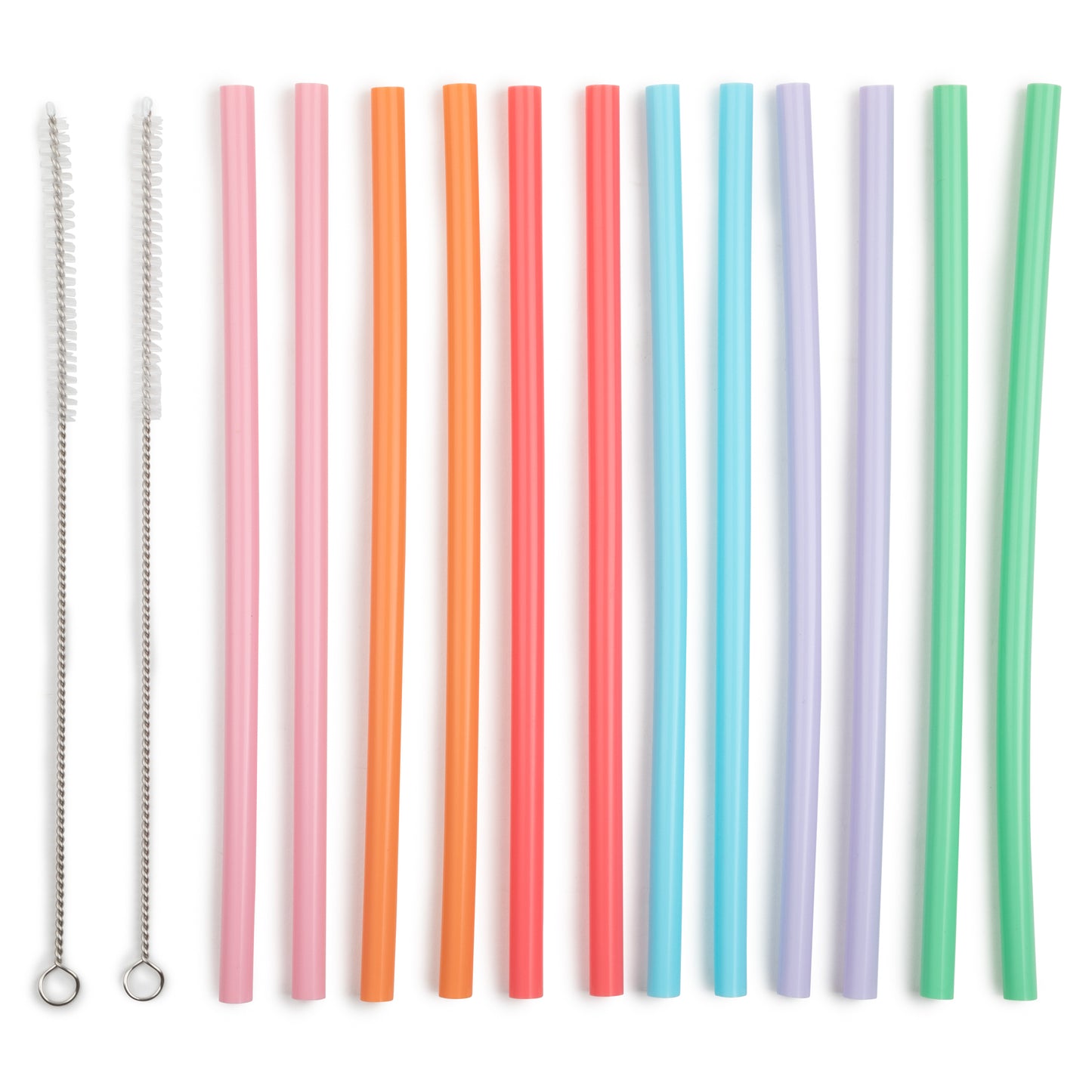 12 Regular Size Reusable Silicone Drinking Straws for 30oz and 20oz  tumblers compatible - extra long - 10.5 inch includes 2 cleaning brush -  eco friendly 