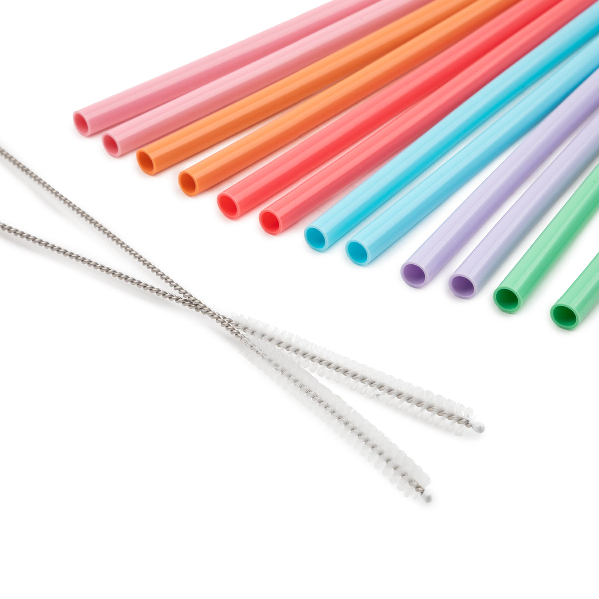 Straw Cleaner Set 14-Piece Silicone Straw & Straw Cleaner Set