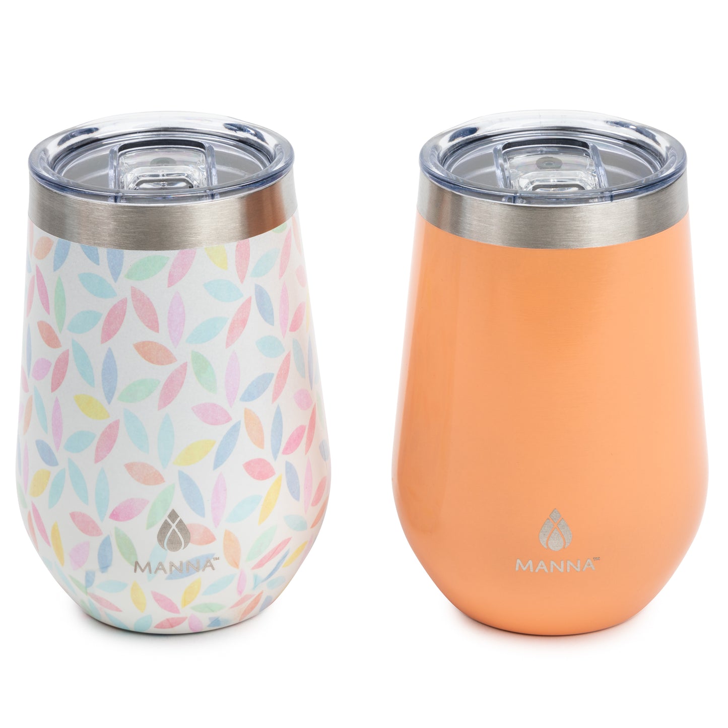 Tropical Vibes 12 oz Insulated Wine Tumbler with Lid, Double Wall