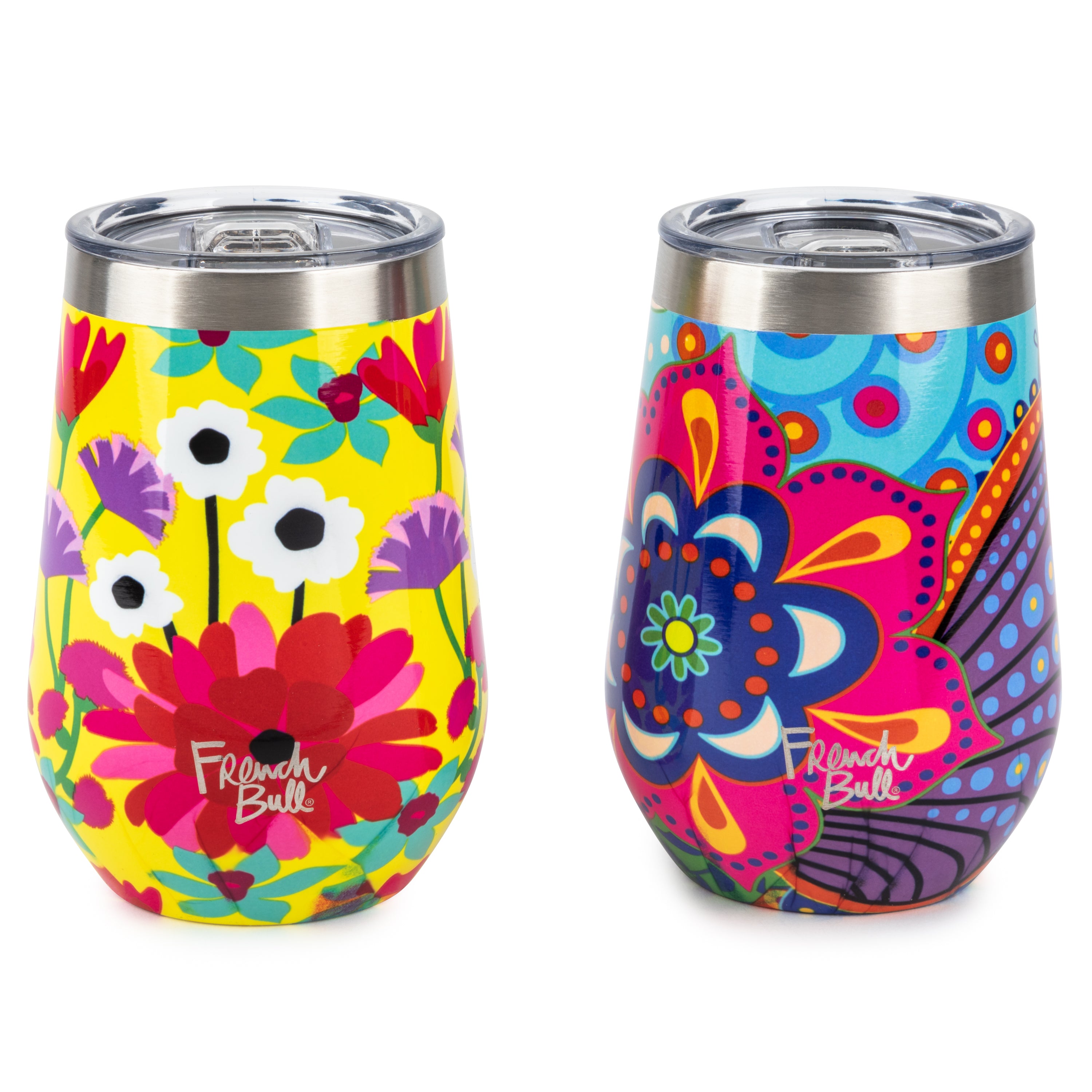 2-Piece Wine Tumbler Gift Set (Gerbera Paisley), French Bull Collection