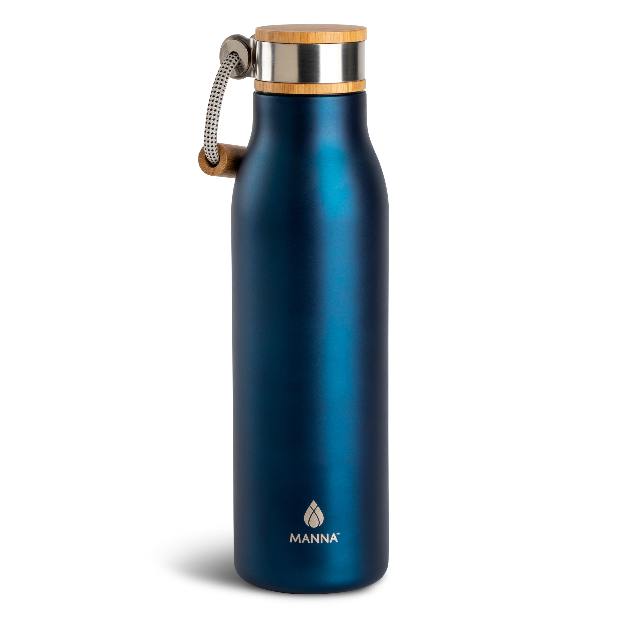 Promotional Manna 18 oz. ascend stainless steel water bottle w acacia lid  Personalized With Your Custom Logo