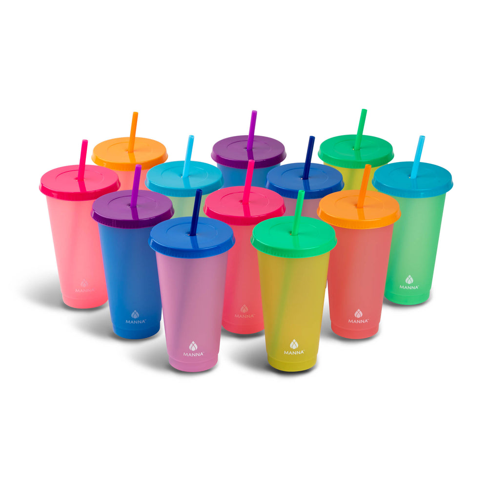 710ml Color Changing Cups Reusable Plastic Christmas Cup with