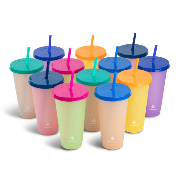 24-Piece Kid's Vivid Color-Changing Cup Set – Manna Hydration