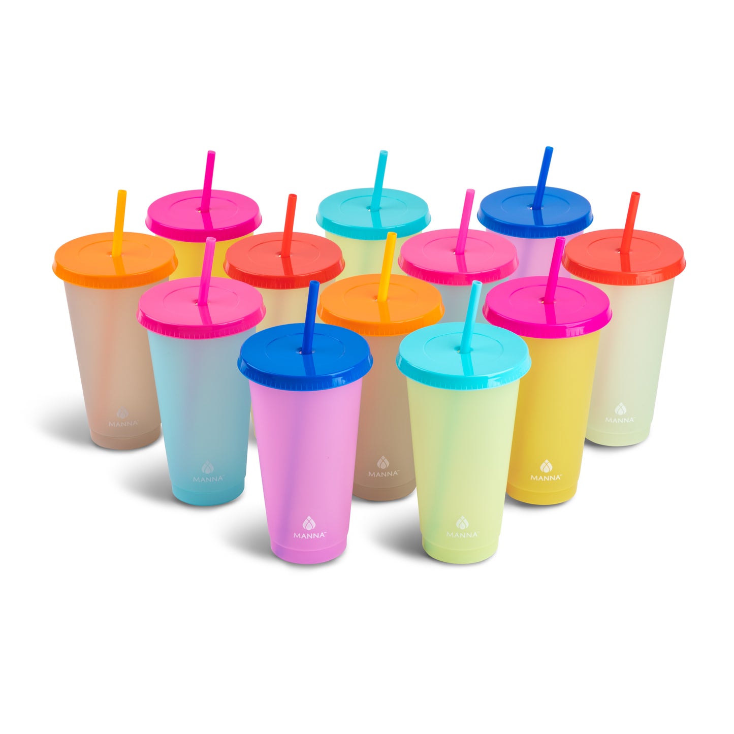 24-Piece Funky Color-Changing Cup Set – Manna Hydration
